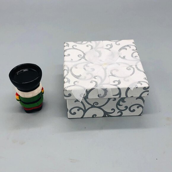 Christmas Nutcracker Tea Candle Holder 3" Tall And Gift Box READ - Picture 2 of 7